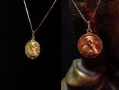 Vintage 10K Gold Mother of God Medallion Fob Necklace