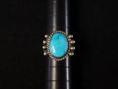 【UITA22】Vtg Navajo Hi-Grade Blue Gem Turquoise Ring  c.1950