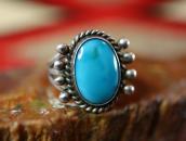 【UITA22】Vtg Navajo Hi-Grade Blue Gem Turquoise Ring  c.1950