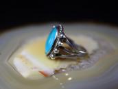 【UITA22】Vtg Navajo Hi-Grade Blue Gem Turquoise Ring  c.1950