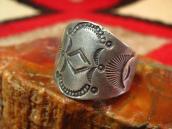 Antique Navajo Stamped Silver Early Tourist Ring  c.1915～