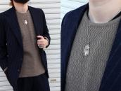 Antique Stamped Thunderbird Shape Fob Silver Necklace c.1940