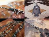 Antique Stamped Thunderbird Shape Fob Silver Necklace c.1940
