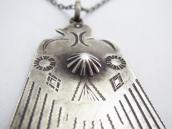 Antique Stamped Thunderbird Shape Fob Silver Necklace c.1940