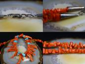 Old Single Strand Branch Coral & Turquoise Necklace  c.1975～