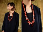 Old Single Strand Branch Coral & Turquoise Necklace  c.1975～