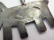 【UITA10】 Antique Cow? Shape Fob Silver Necklace w/TQ c.1930～