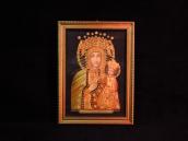 Antique Bamboo Collage Icon of a Mother of God