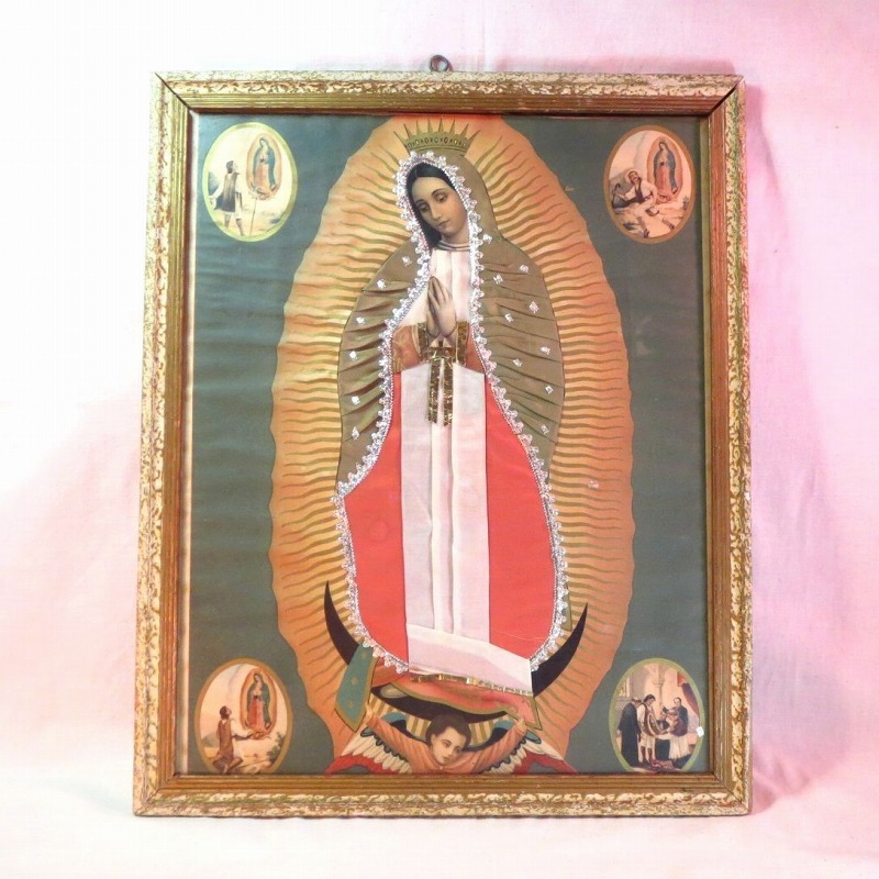 Antique Collage Virgin of Guadalupe・Mexico Retablo