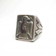 Vintage Thunderbird Patched Silver Seal Ring  c.1940～
