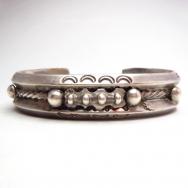 Vintage Heavy Double Trianglewire Cuff Bracelet  c.1940