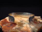 【Fred Thompson】 Vintage Navajo Stamped Silver Cuff  c.1965～