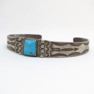 【Austin Wilson】 Vintage Stamped Silver Cuff Bracelet c.1940～