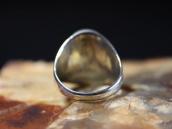 Vtg Navajo Silver Men's Ring w/Black PetrifiedWood  c.1950～