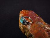 Atq Navajo Split Shank Silver Ring w/Sq. Turquoise  c.1940～