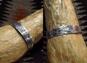 Antique Navajo 卍 Stamped Ingot Silver Cuff Bracelet  c.1925～