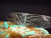 Antique Navajo 卍 Stamped Ingot Silver Cuff Bracelet  c.1925～