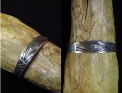 Antique Navajo 卍 Stamped Ingot Silver Cuff Bracelet  c.1925～