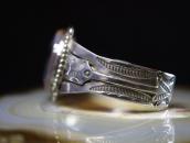 Vintage Navajo Arrows Applique Cuff w/PetrifiedWood  c.1940～