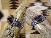 Vintage Navajo Arrows Applique Cuff w/PetrifiedWood  c.1940～