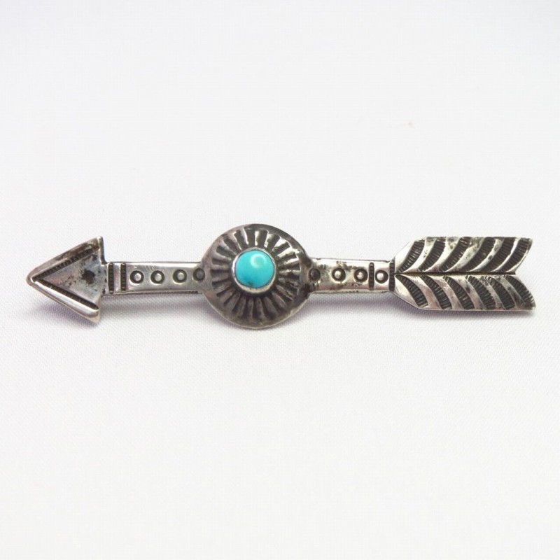 Atq 【Ganscraft】 Arrow Shape Stamped Silver Pin w/TQ  c.1930～
