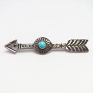 Atq 【Ganscraft】 Arrow Shape Stamped Silver Pin w/TQ  c.1930～