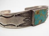 Antique Stamped Ingot Silver Cuff Bracelet w/sq. TQ  c.1920