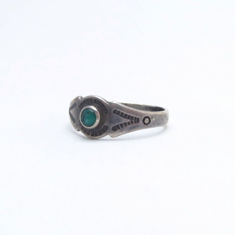 Vintage 【BELL TRADING POST】 Silver Tourist Ring w/TQ c.1950～