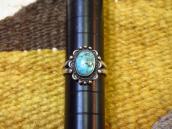 Antique Silver Tourist Ring w/Brown Web Turquoise  c.1940～
