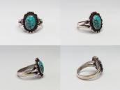Antique Silver Tourist Ring w/Brown Web Turquoise  c.1940～