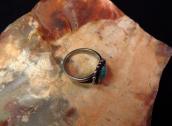 Antique Silver Tourist Ring w/Brown Web Turquoise  c.1940～