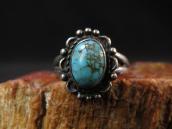 Antique Silver Tourist Ring w/Brown Web Turquoise  c.1940～