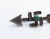 Antique Stamped Arrow & 卍 Shape Silver Small Pin w/TQ c.1930