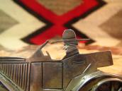 OLDPAWN Indian Man Driving HOT ROD Car Shaped Pin  c.1980～