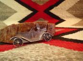 OLDPAWN Indian Man Driving HOT ROD Car Shaped Pin  c.1980～