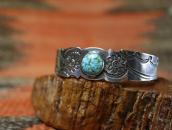 Attr. to【Austin Wilson】Stamped Cuff w/#8 Turquoise  c.1930