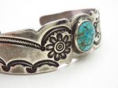 Attr. to【Austin Wilson】Stamped Cuff w/#8 Turquoise  c.1930