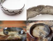 Attr. to【Austin Wilson】Stamped Cuff w/#8 Turquoise  c.1930