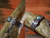 Attr. to【Austin Wilson】Stamped Cuff w/#8 Turquoise  c.1930