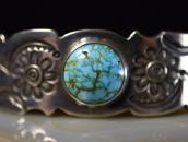 Attr. to【Austin Wilson】Stamped Cuff w/#8 Turquoise  c.1930