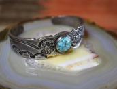 Attr. to【Austin Wilson】Stamped Cuff w/#8 Turquoise  c.1930
