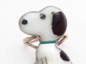 Vintage Zuni 【Snoopy】 Channel Inlay Silver Ring  c.1970