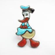 Vintage Zuni 【Donald】 Channel Inlay Silver Ring  c.1970