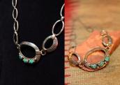Vintage Handmade Chain Necklace w/3TQ  c.1960～