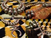 Vintage DragonflyCross Naja 2 Strands Bead Necklace c.1960