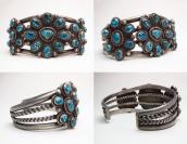 Vintage High Grade #8 Turquoise Cluster Cuff Bracelet c.1950