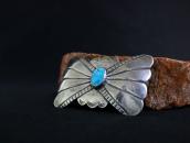 【UITA21/Ganscraft】Atq Bow Shape Pin w/Gem Turquoise  c.1945～