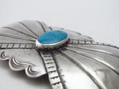【UITA21/Ganscraft】Atq Bow Shape Pin w/Gem Turquoise  c.1945～