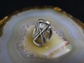 Vintage Navajo Sand Casted Cross Face Ring in Silver  c.1950