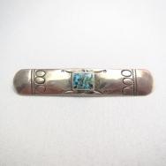 David Taliman Vintage Ingot Silver Pin Brooch w/TQ  c.1940